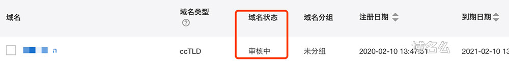 域名状态审核中